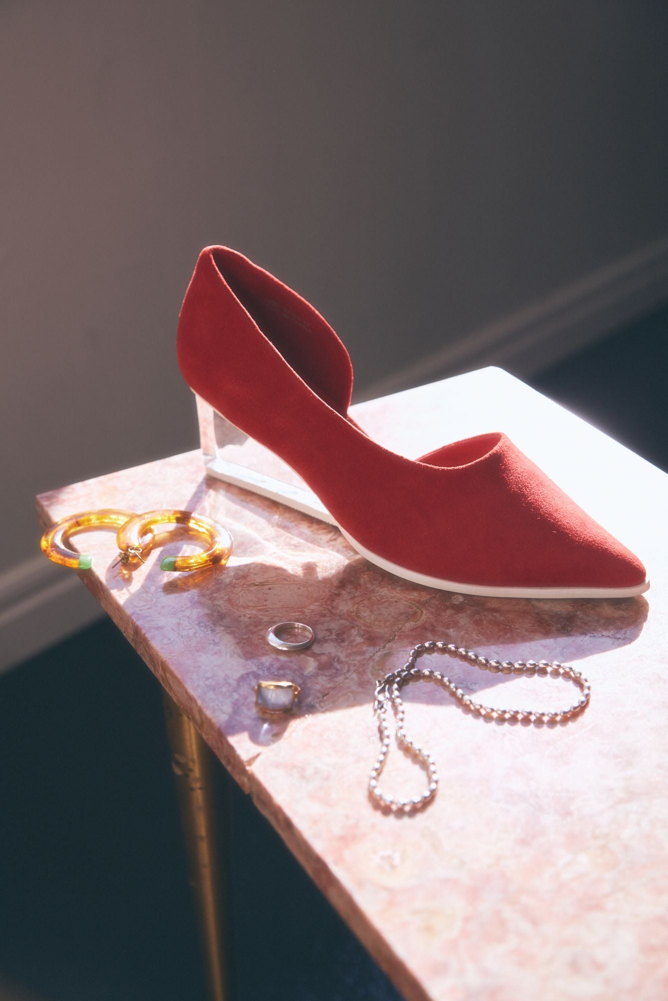 Sheep Leather Asymmetry Pumps