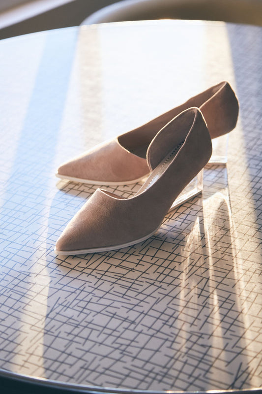 Sheep Leather Asymmetry Pumps